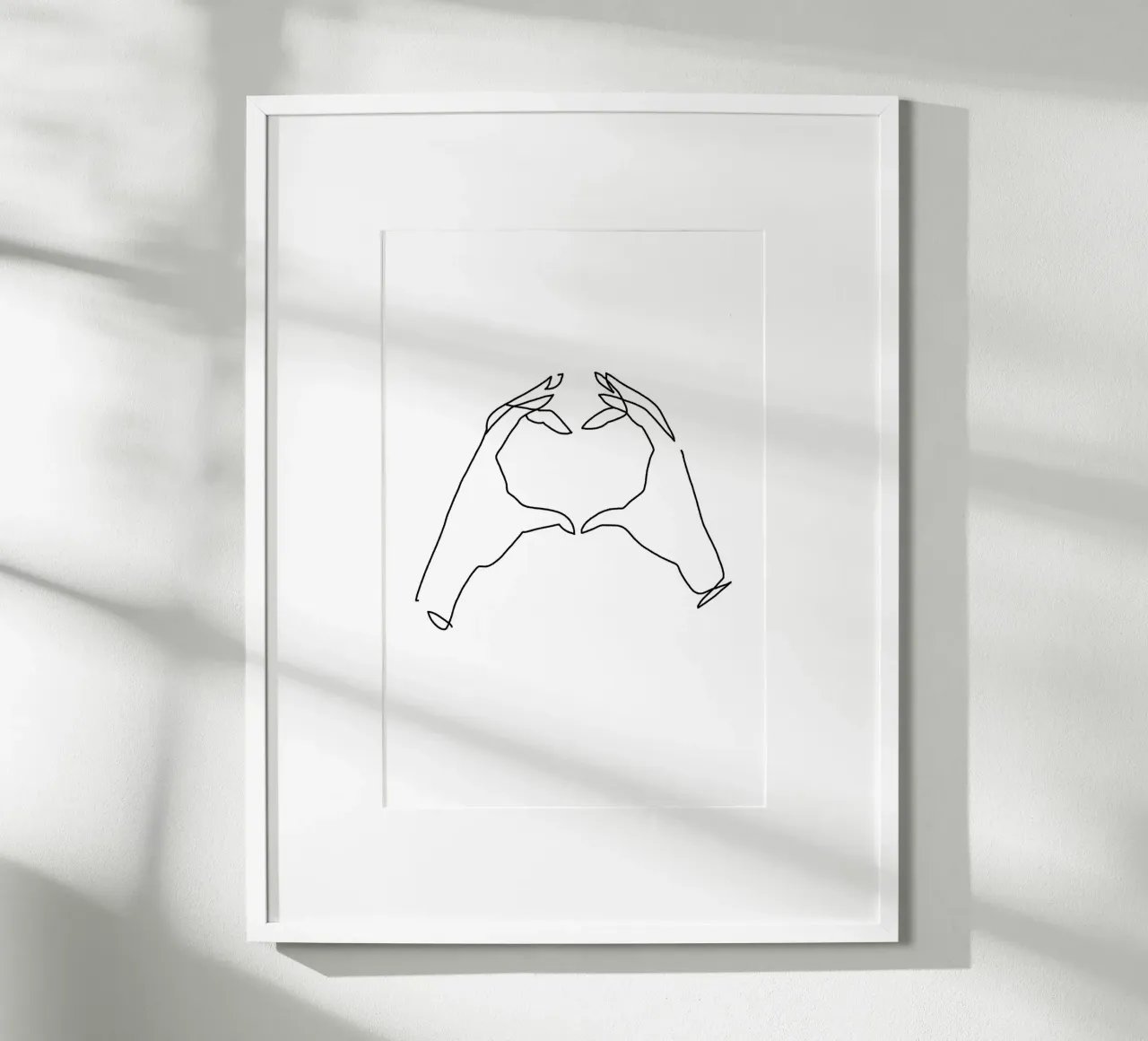 Oneline Heart poster met aluminium frame van KRUTH DESIGN