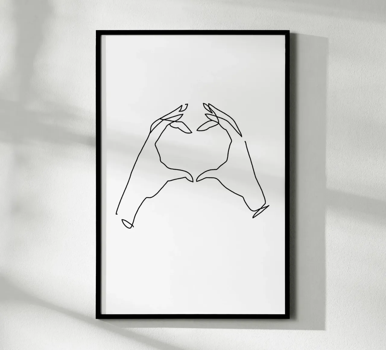 Oneline Heart poster met aluminium frame van KRUTH DESIGN