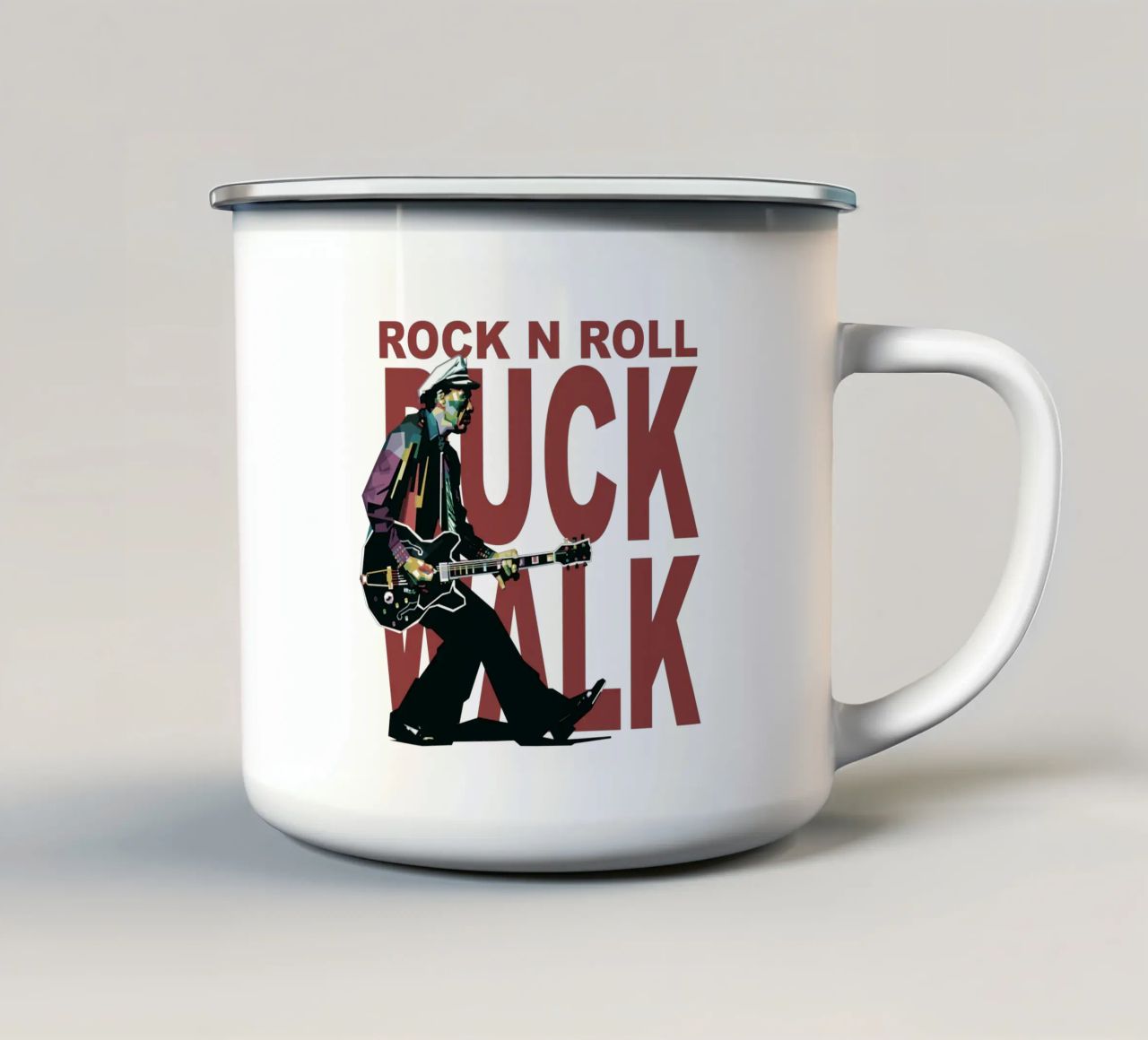 Chuck Berry Duck Walk Emaille Tasse von Alkahfsmart