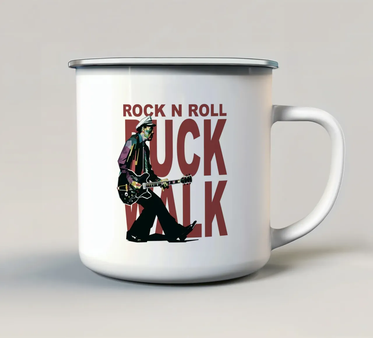 Chuck Berry Duck Walk enamel mug by Alkahfsmart