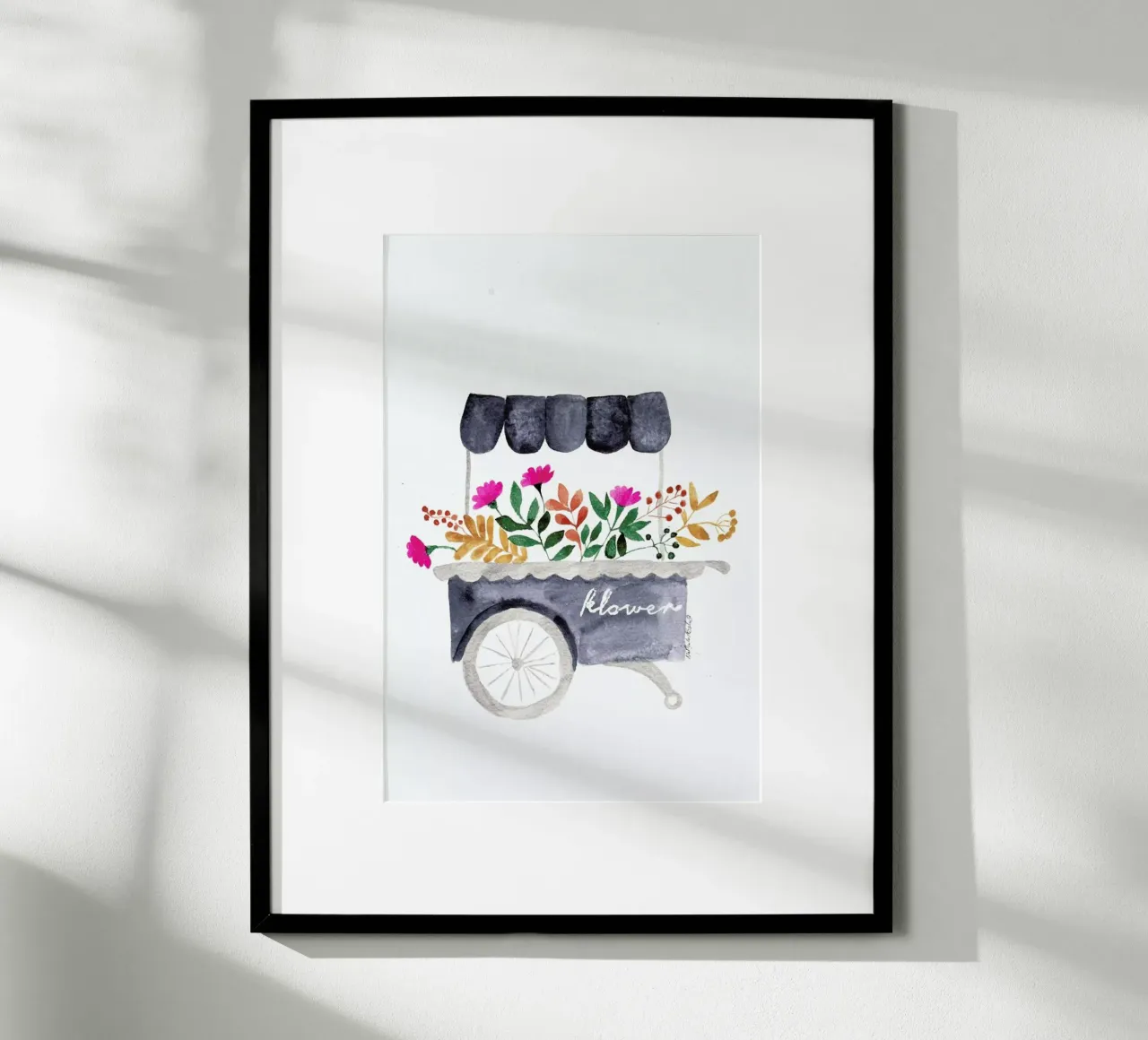 Flowers Market poster con telaio in legno da Nathys_illustration