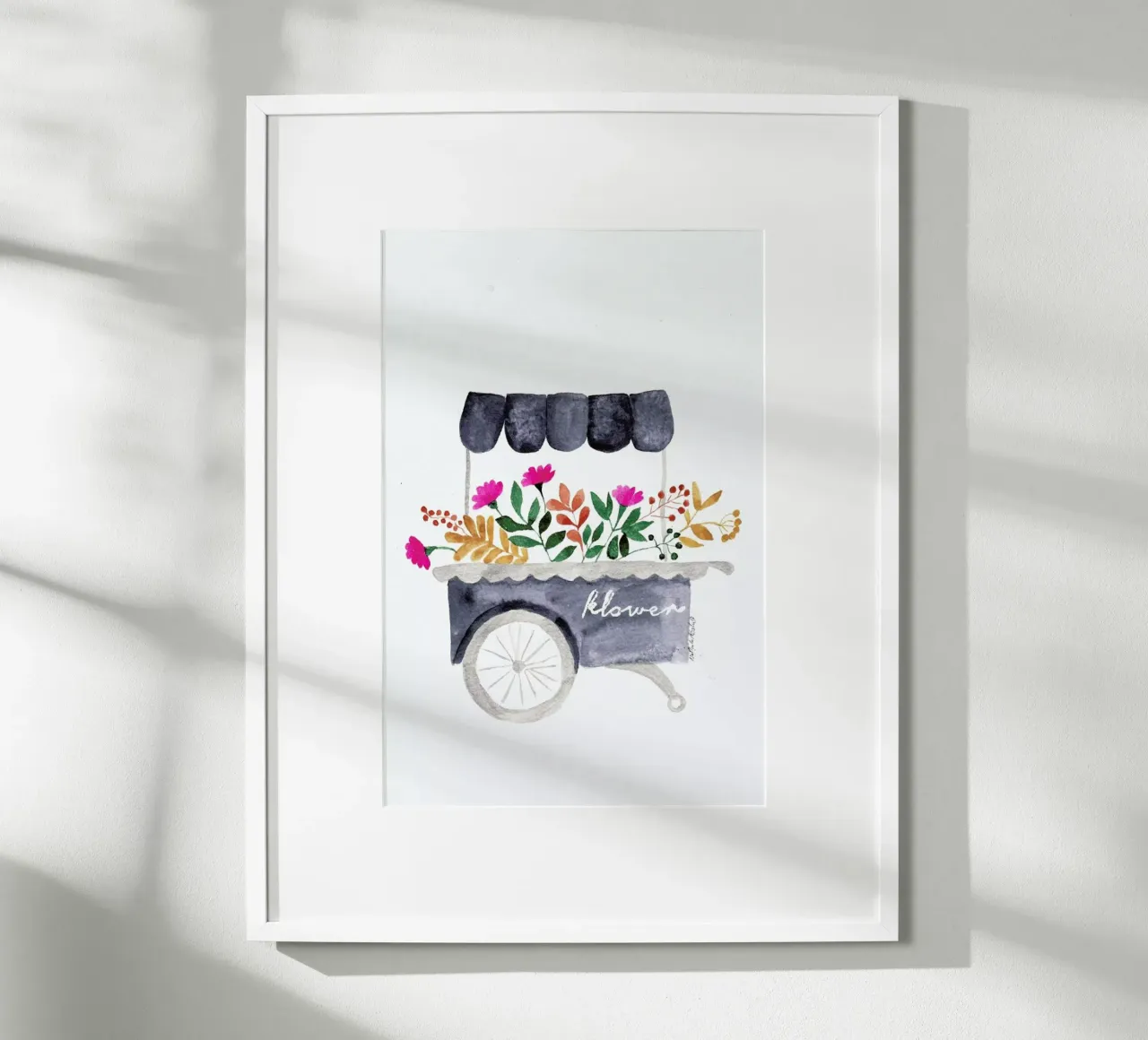 Flowers Market poster con telaio in legno da Nathys_illustration