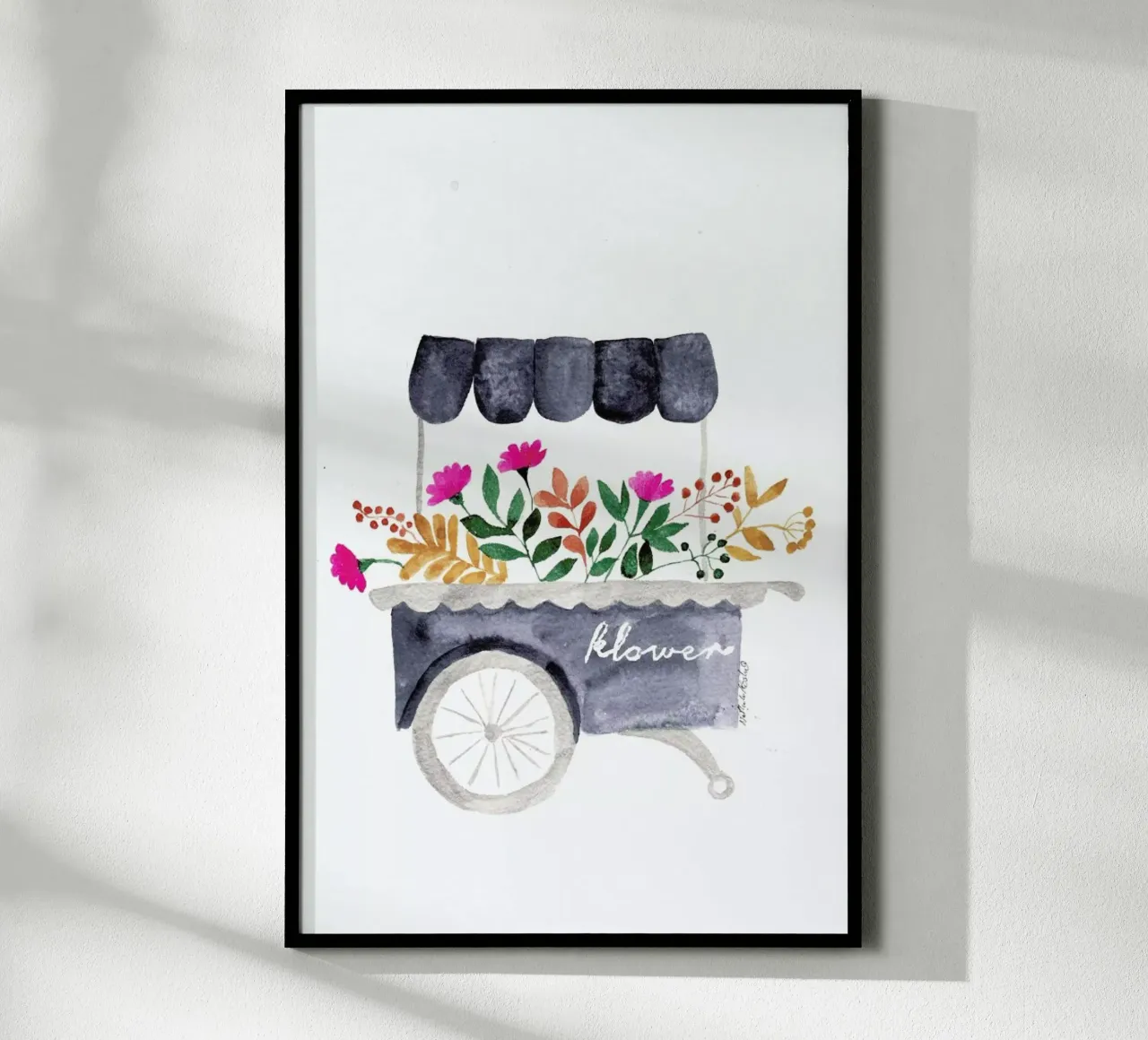 Flowers Market poster con telaio in legno da Nathys_illustration