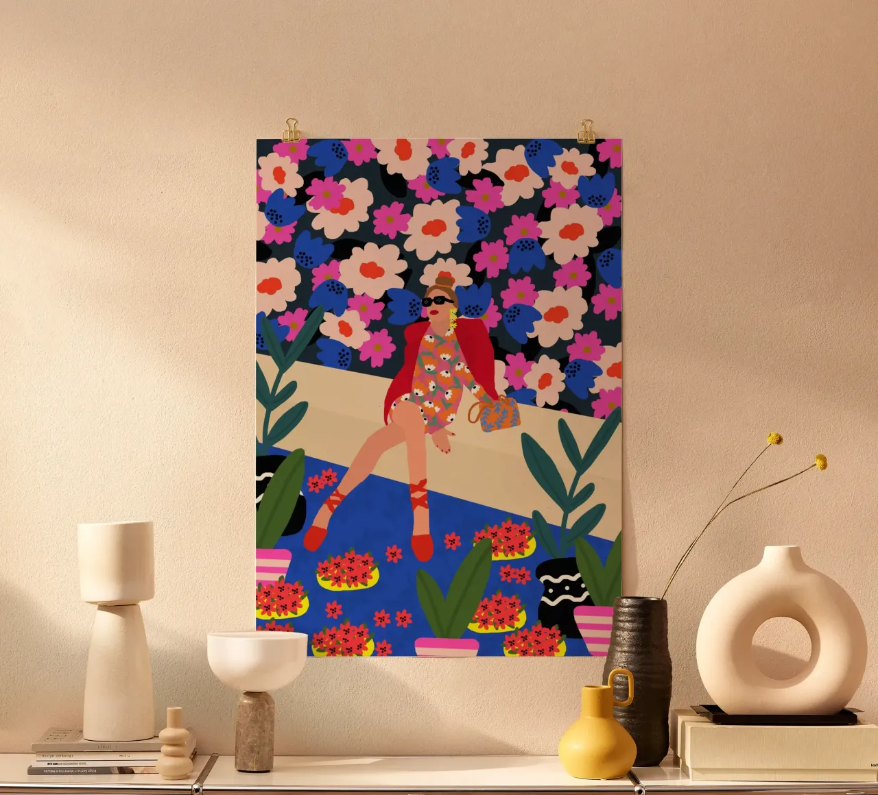 Audace e fiorito poster con telaio in plastica da Pictufy Sun & Spirit