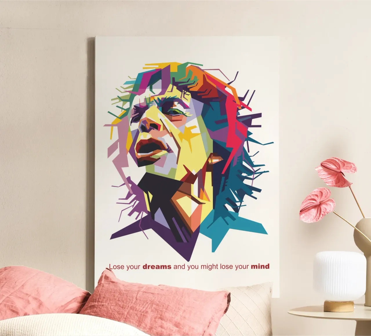 Lose your dreams and you might lose your mind canvas with Floater frame by Alkahfsmart