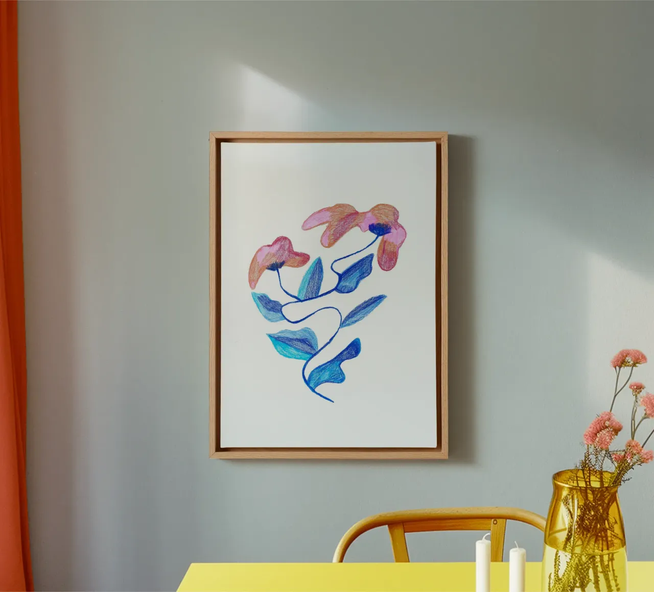 Abstract Flower canvas with Floater frame by Pictufy Sun & Spirit