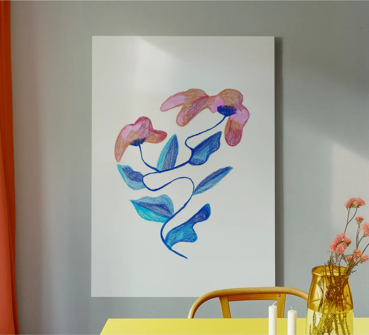 Abstract Flower canvas with Floater frame by Pictufy Sun & Spirit