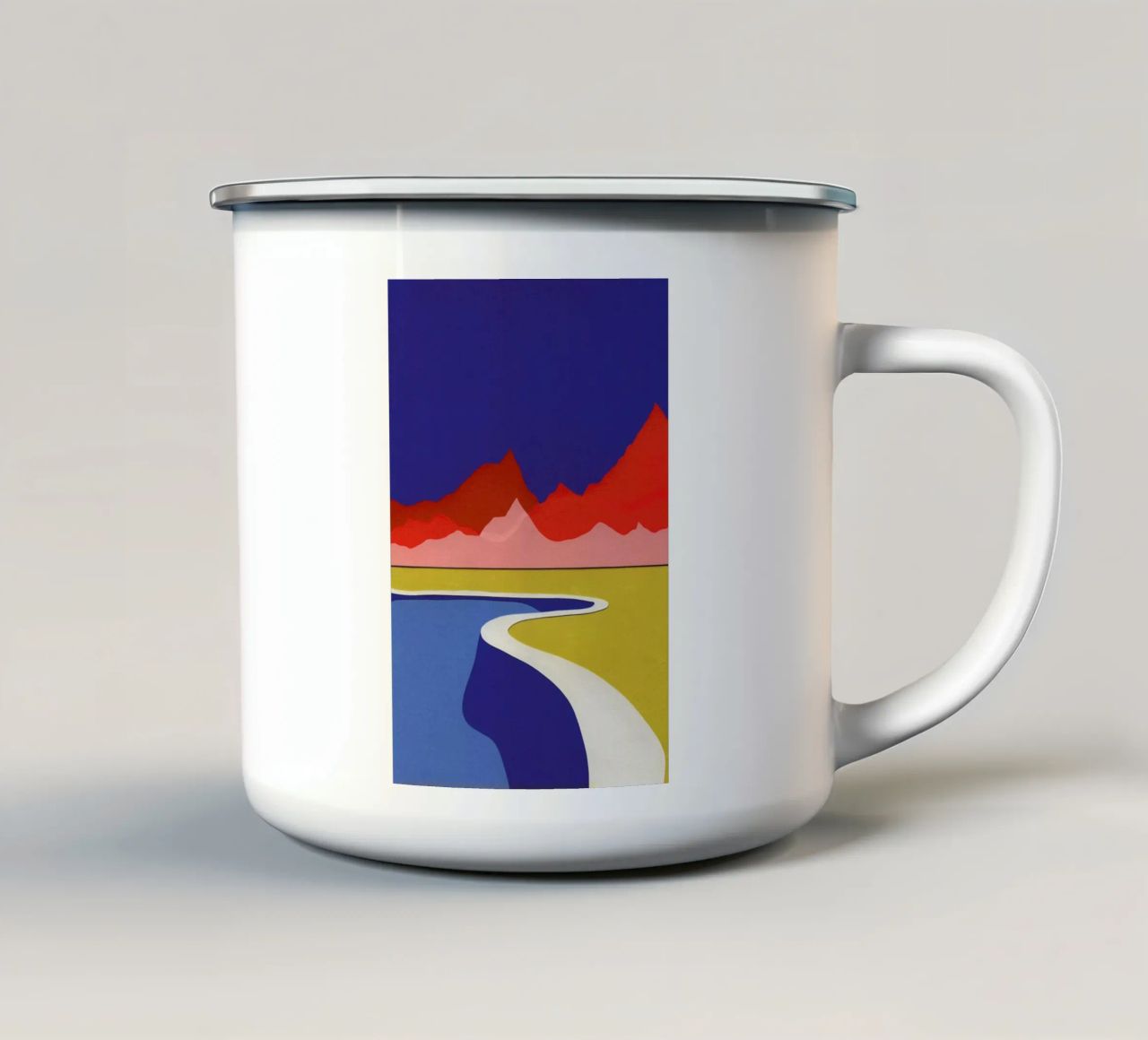 Red Hills Desert Pool Emaille Tasse von Rosi Feist