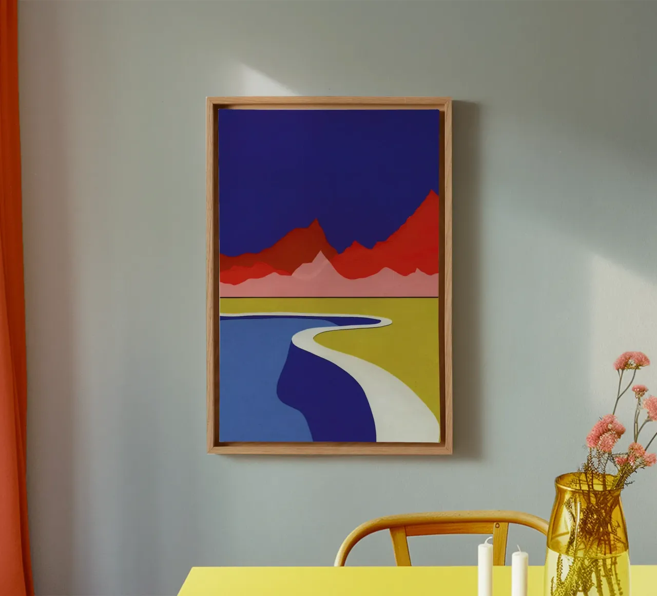 Red Hills Desert Pool canvas met Baklijst van Rosi Feist