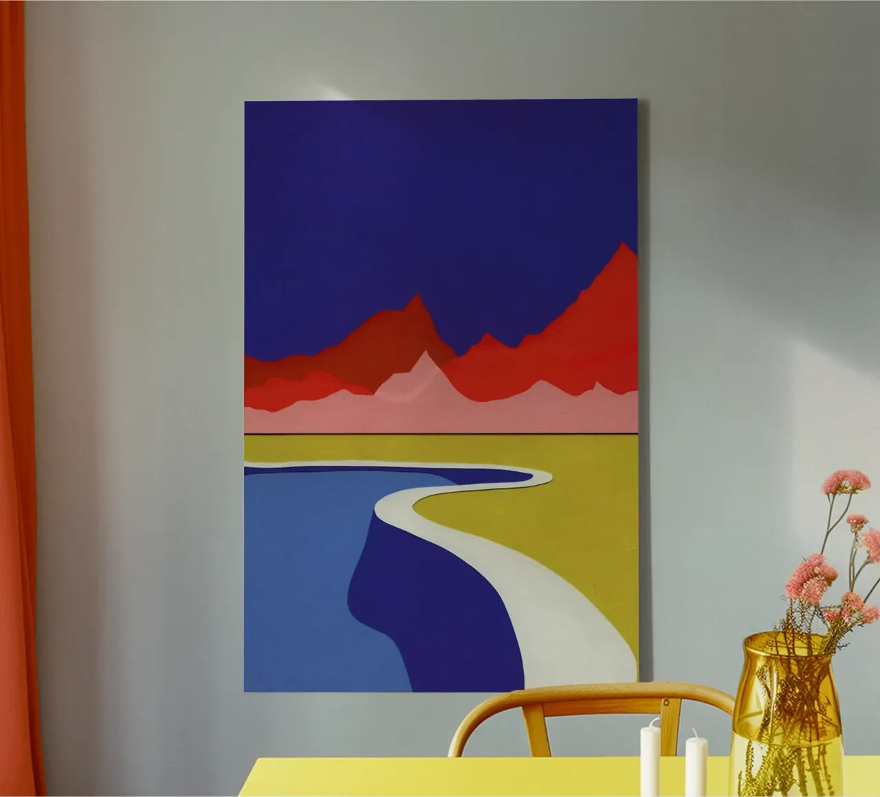 Red Hills Desert Pool canvas met Baklijst van Rosi Feist