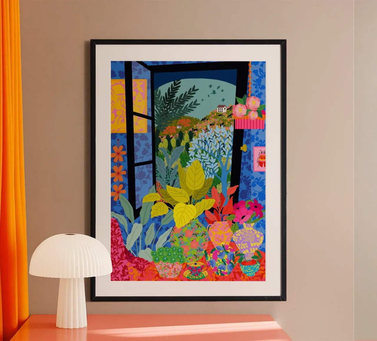 Blick aus meinem Fenster Poster von Pictufy Sun & Spirit
