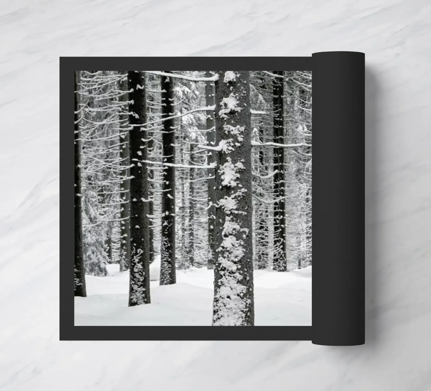Deep Dark White Forest doormat by Studio Nahili