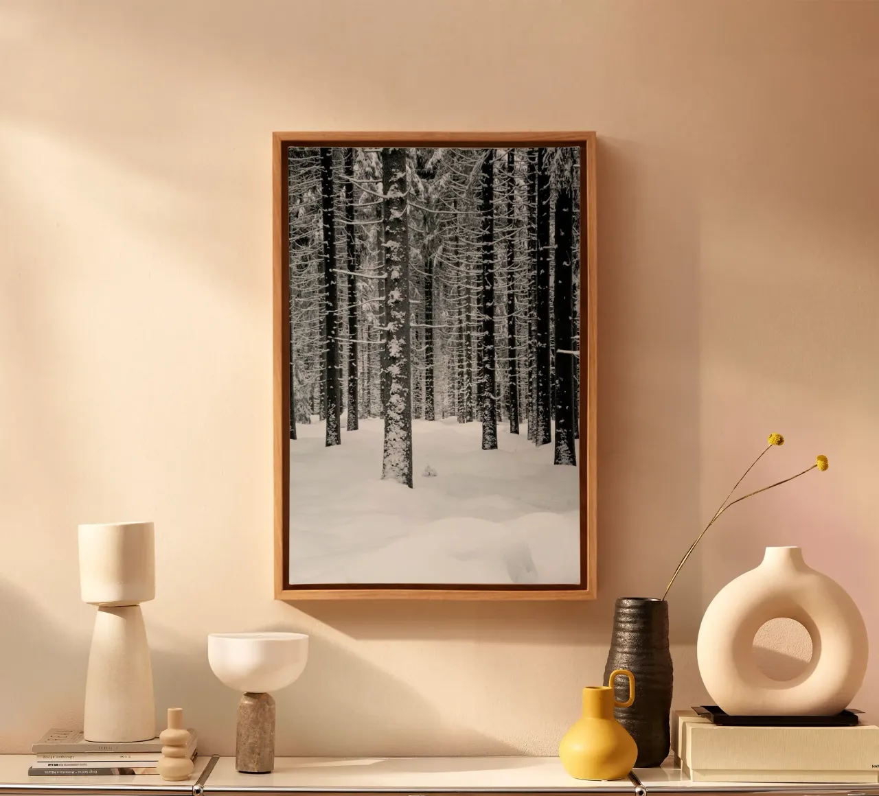 Deep Dark White Forest tela con Cornice a cassetta da Studio Nahili