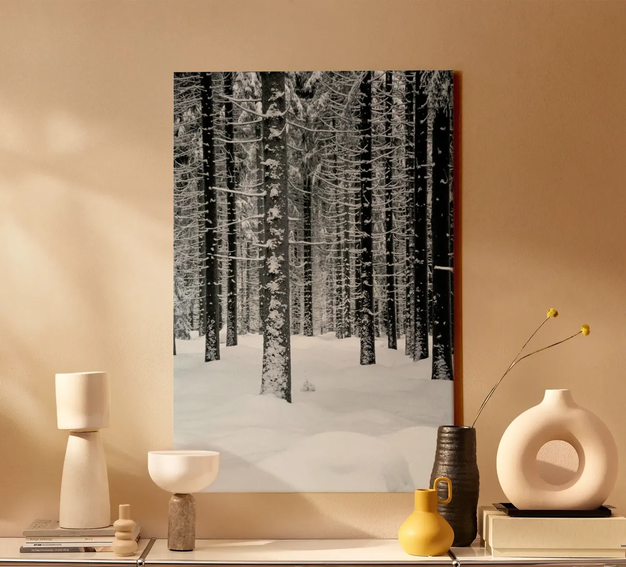 Deep Dark White Forest tela con Cornice a cassetta da Studio Nahili