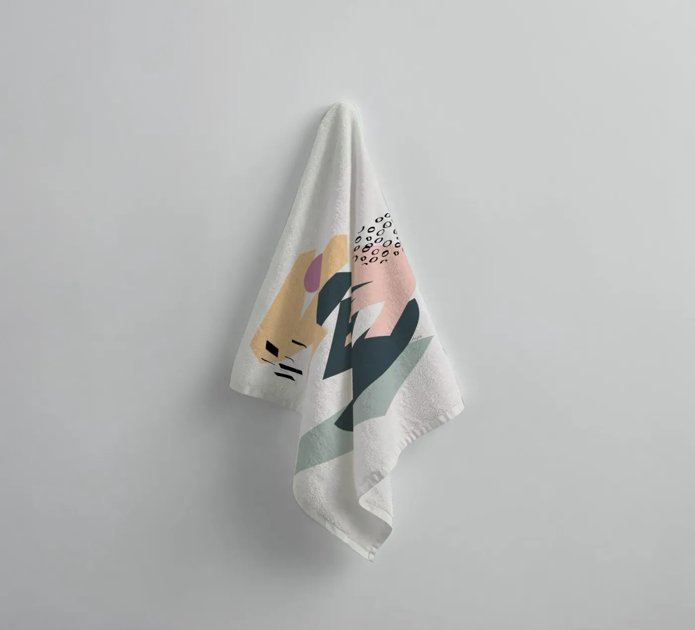 Collage badhanddoek van Linda Gobeta