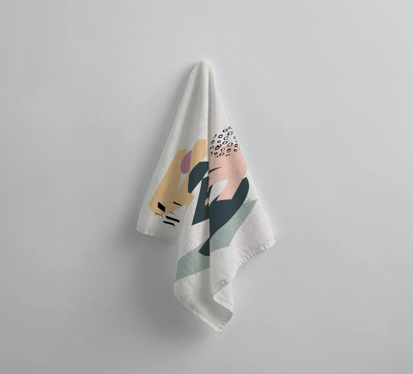 Collage badhanddoek van Linda Gobeta