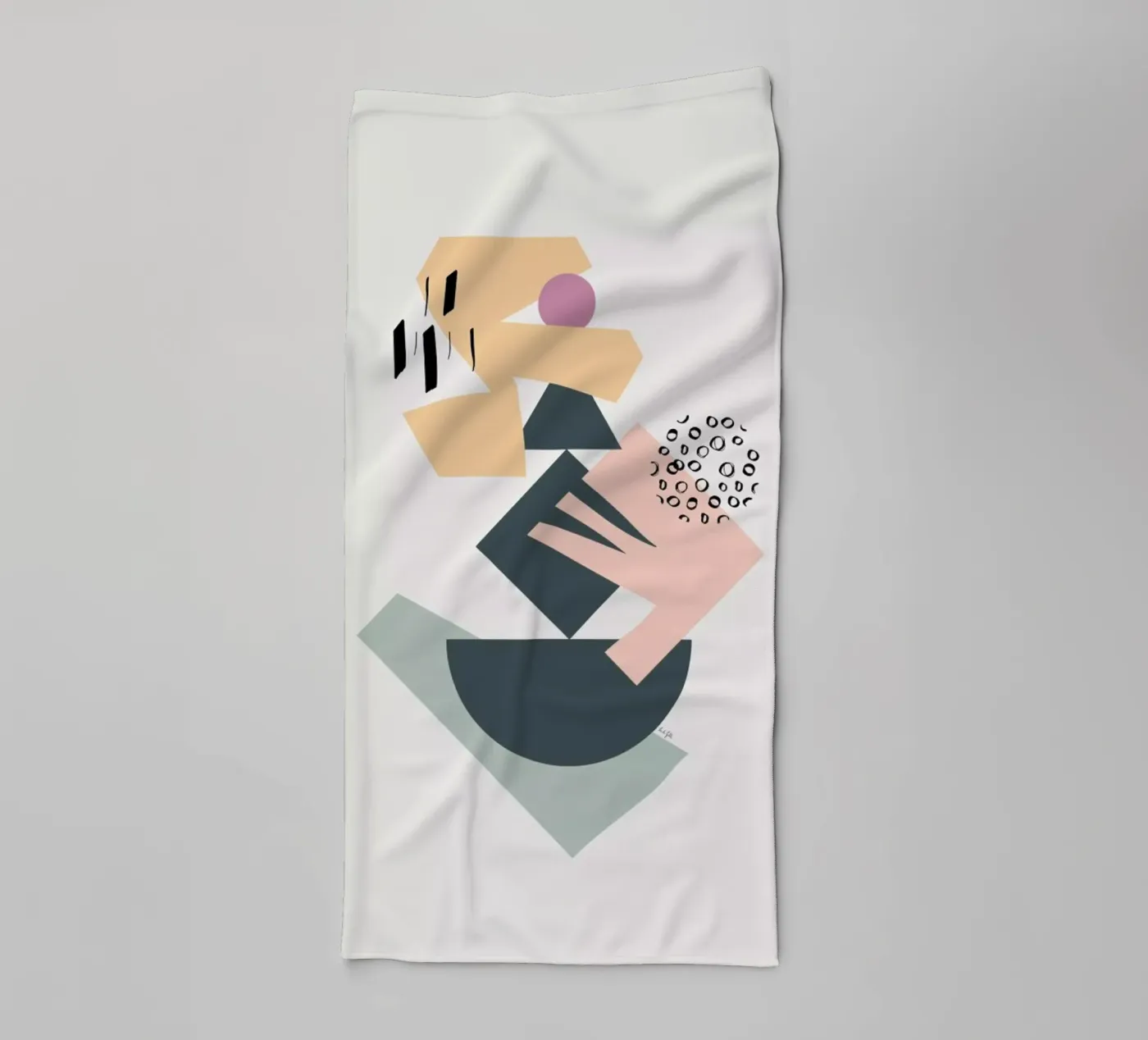 Collage badhanddoek van Linda Gobeta
