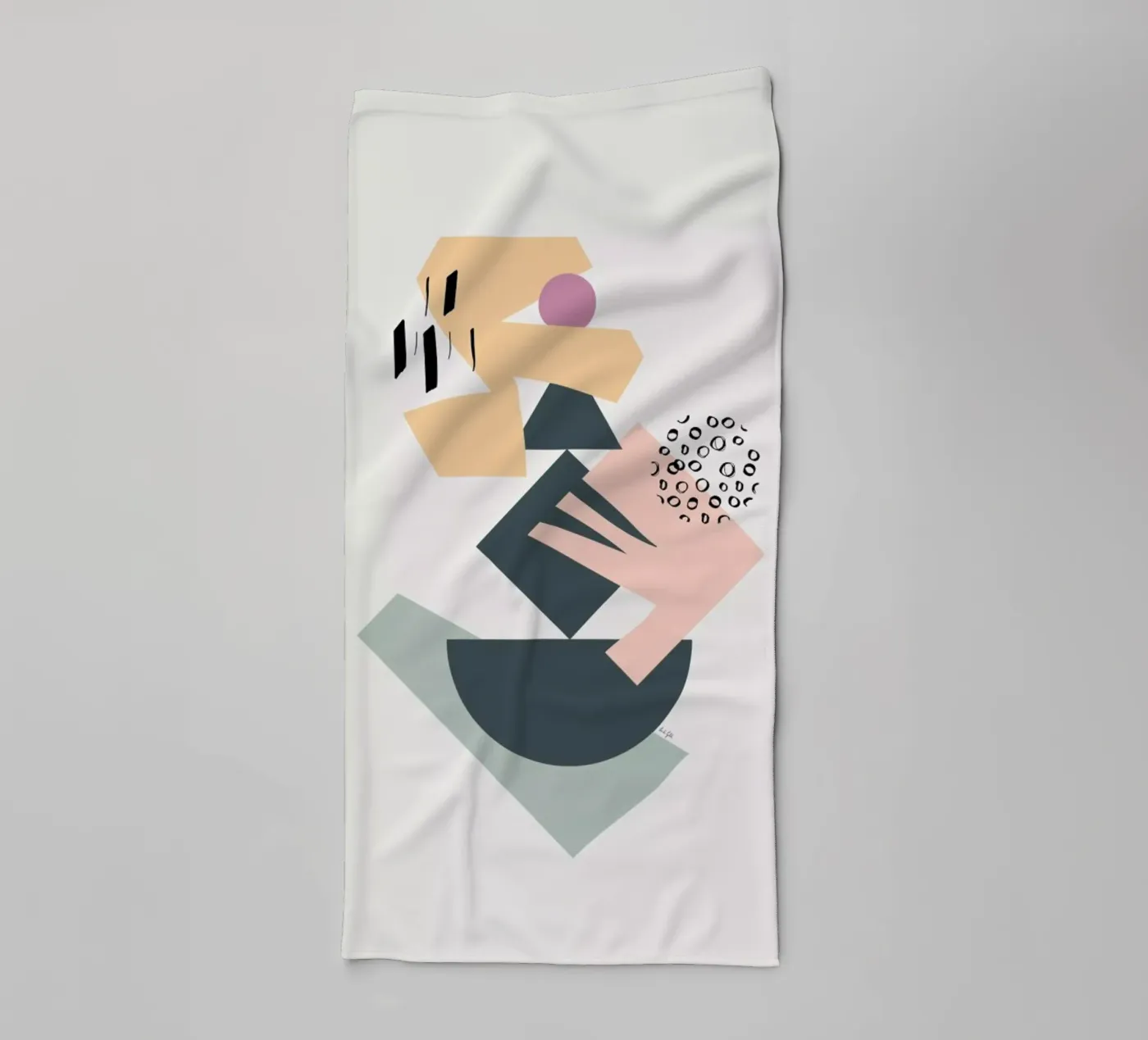 Collage badhanddoek van Linda Gobeta