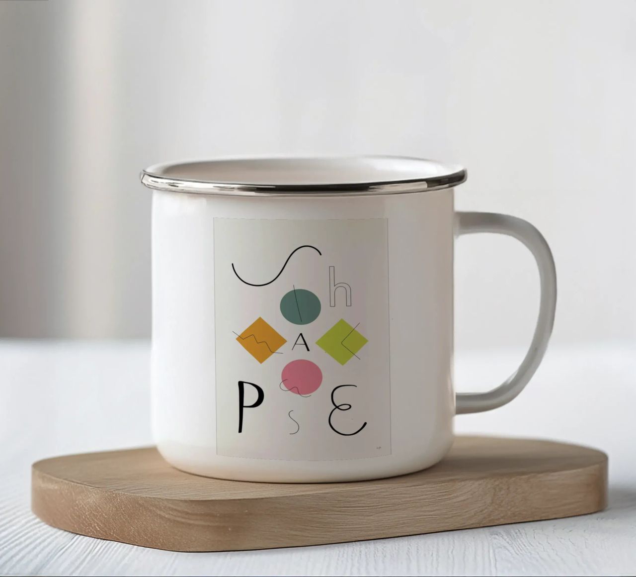 Shapes tazza in smalto da Linda Gobeta