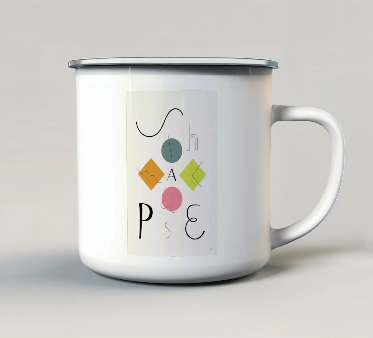 Shapes tazza in smalto da Linda Gobeta