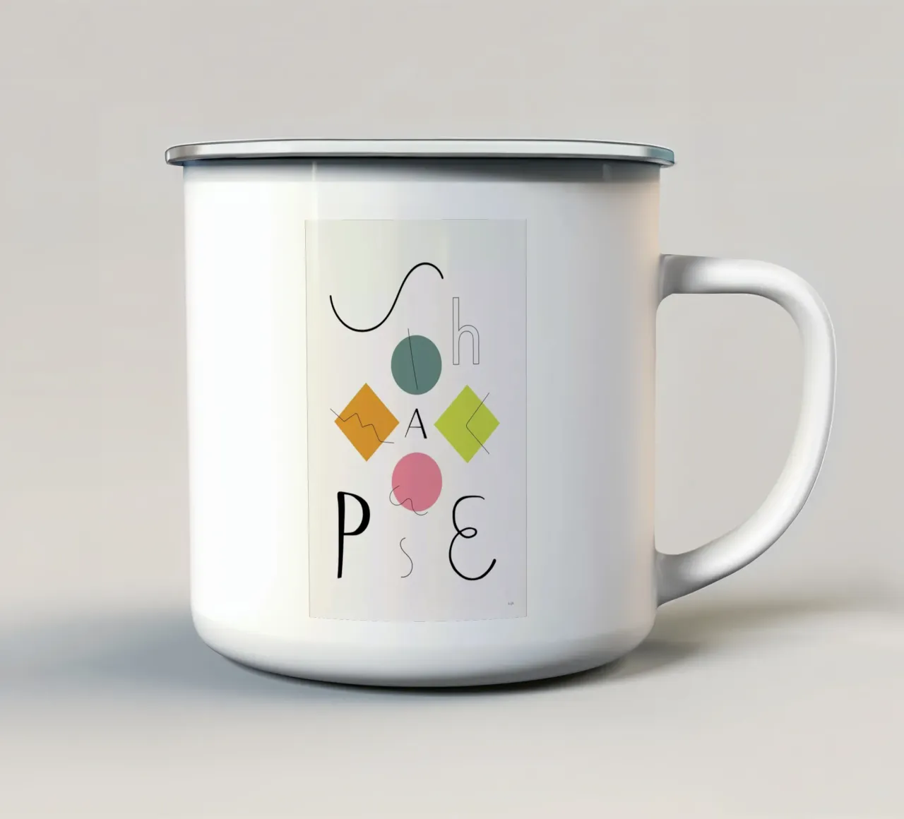 Shapes taza de esmalte de Linda Gobeta