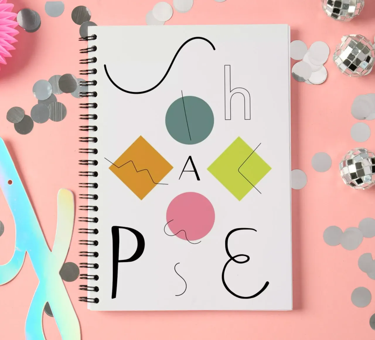 Shapes spiral notebook by Linda Gobeta