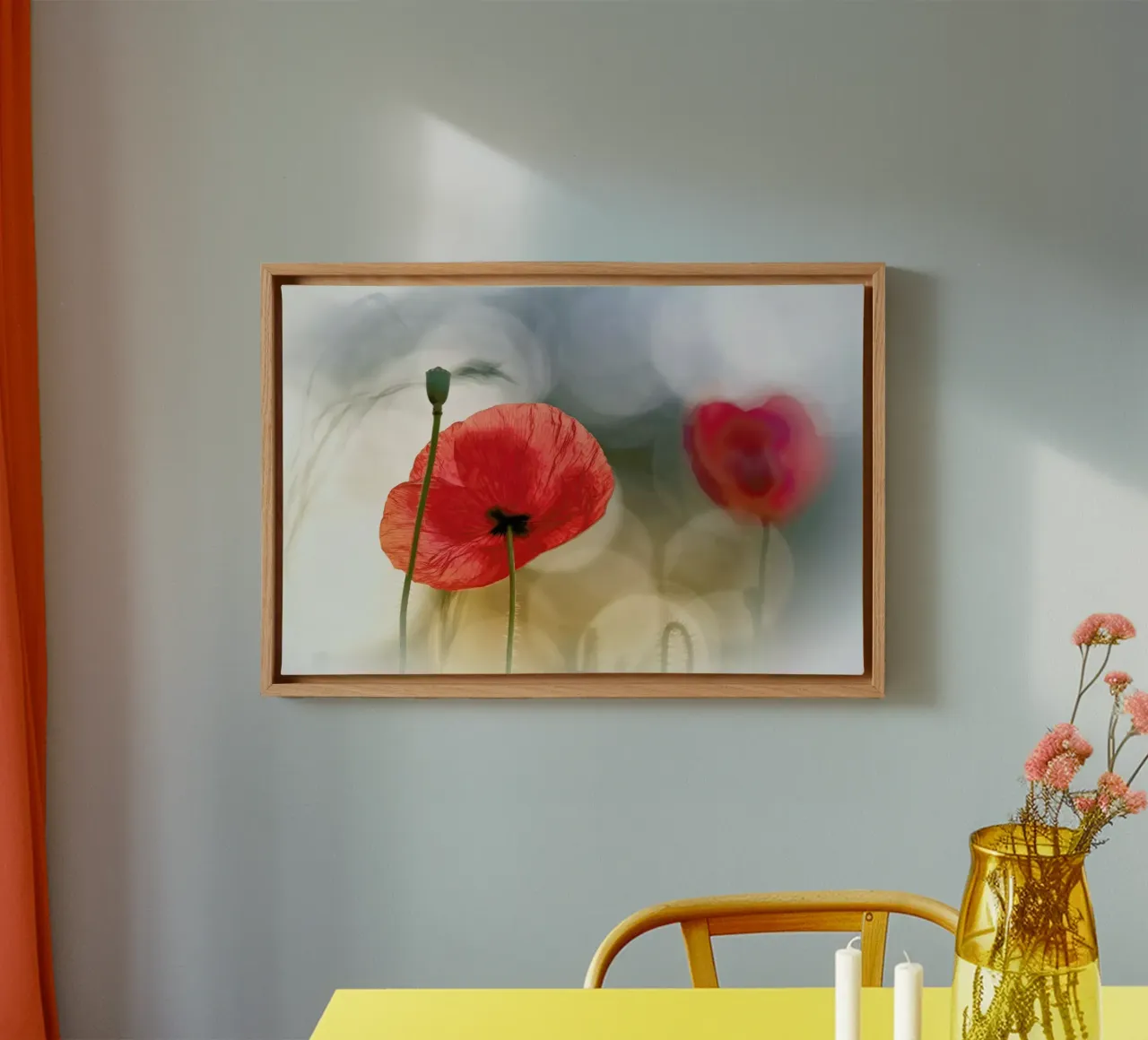 Morning Poppies - Steve Moore tela con Cornice a cassetta da Pictufy
