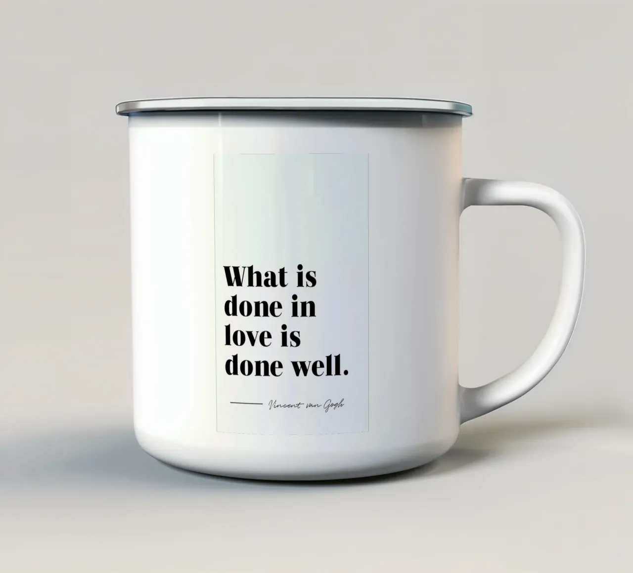 Done in Love tazza in smalto da typed