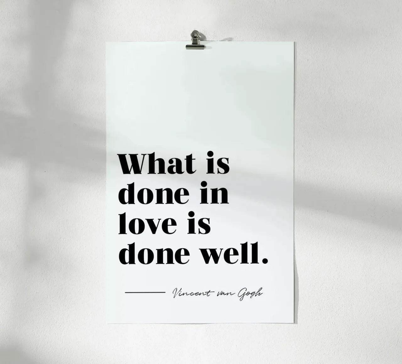 Done in Love poster con telaio in alluminio da typed