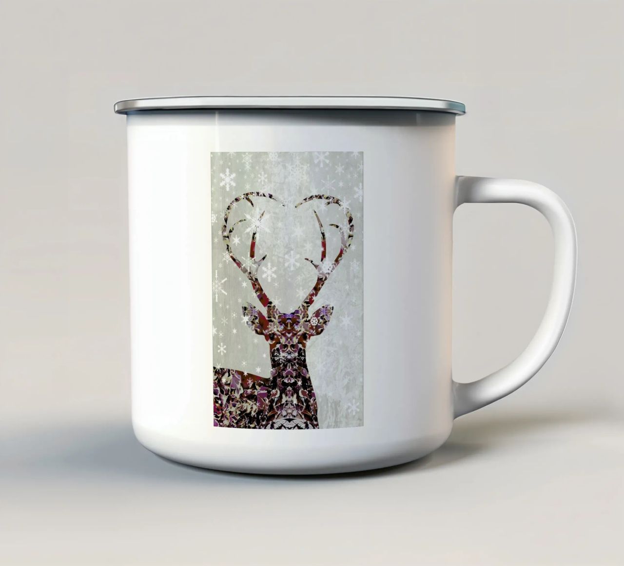 Snow Deer tazza in smalto da Angelo Cerantola