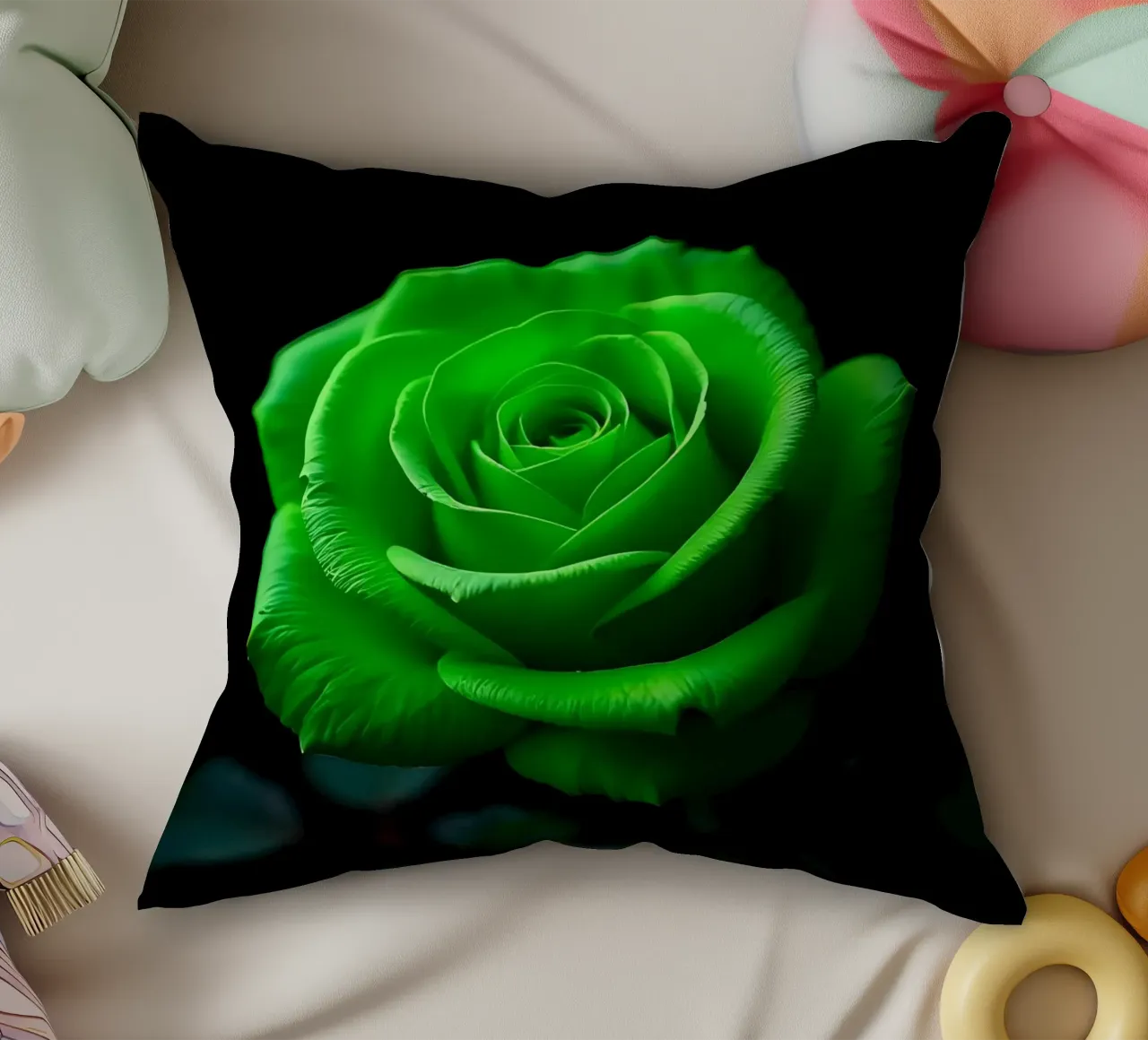 Rosa_verde_03 cuscino da Farb- und Blütenzauber by LK