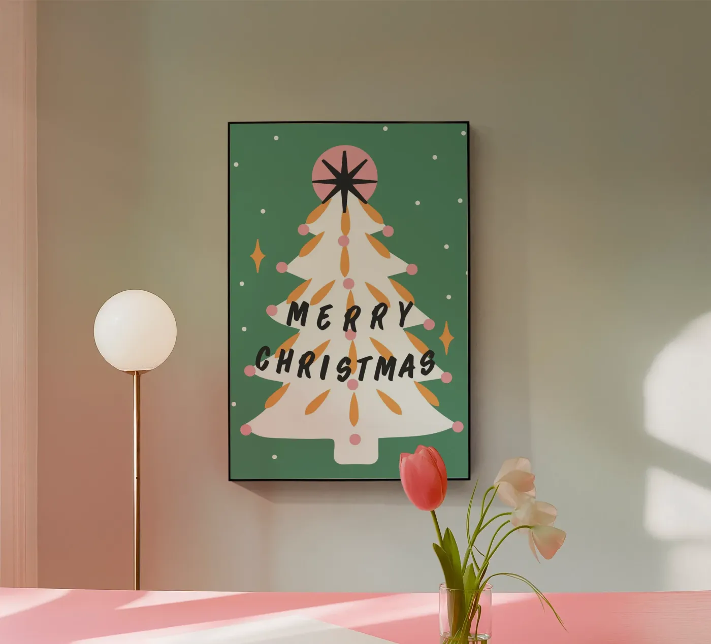 Vrolijk Kerstfeest acryl van Mariery Young