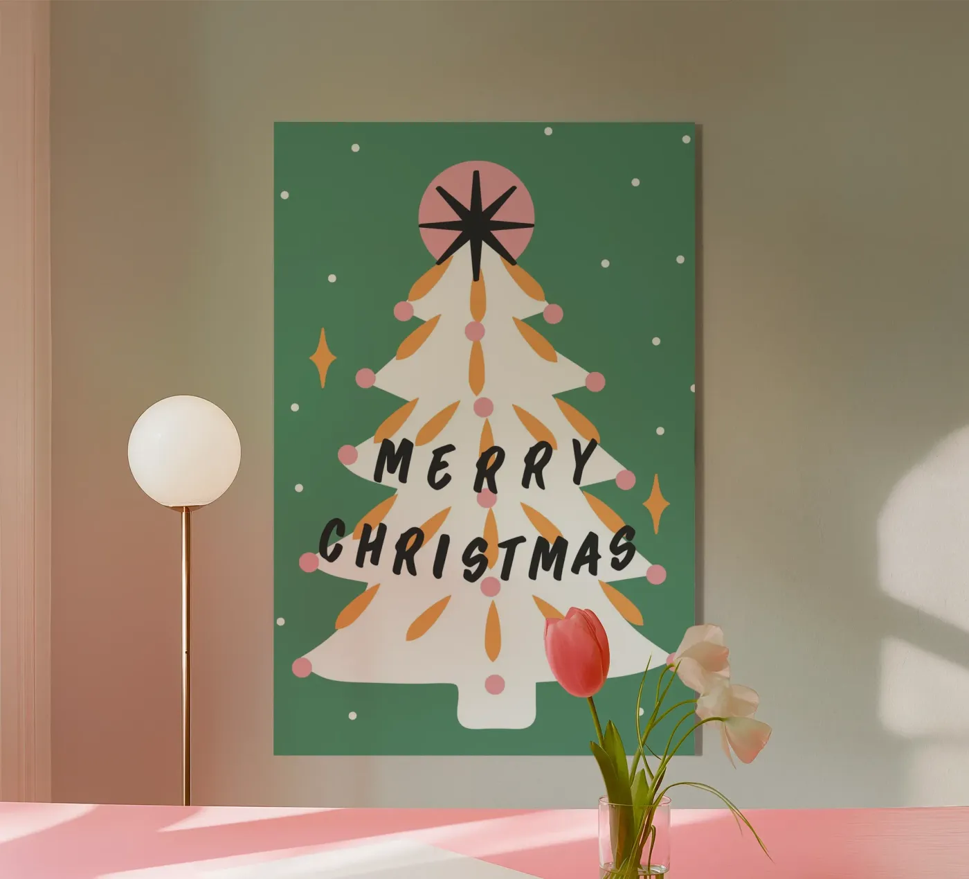 Vrolijk Kerstfeest acryl van Mariery Young