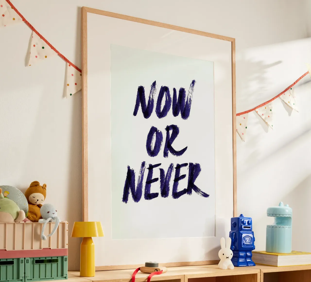 Now or Never poster con telaio in plastica da Róbert Farkas
