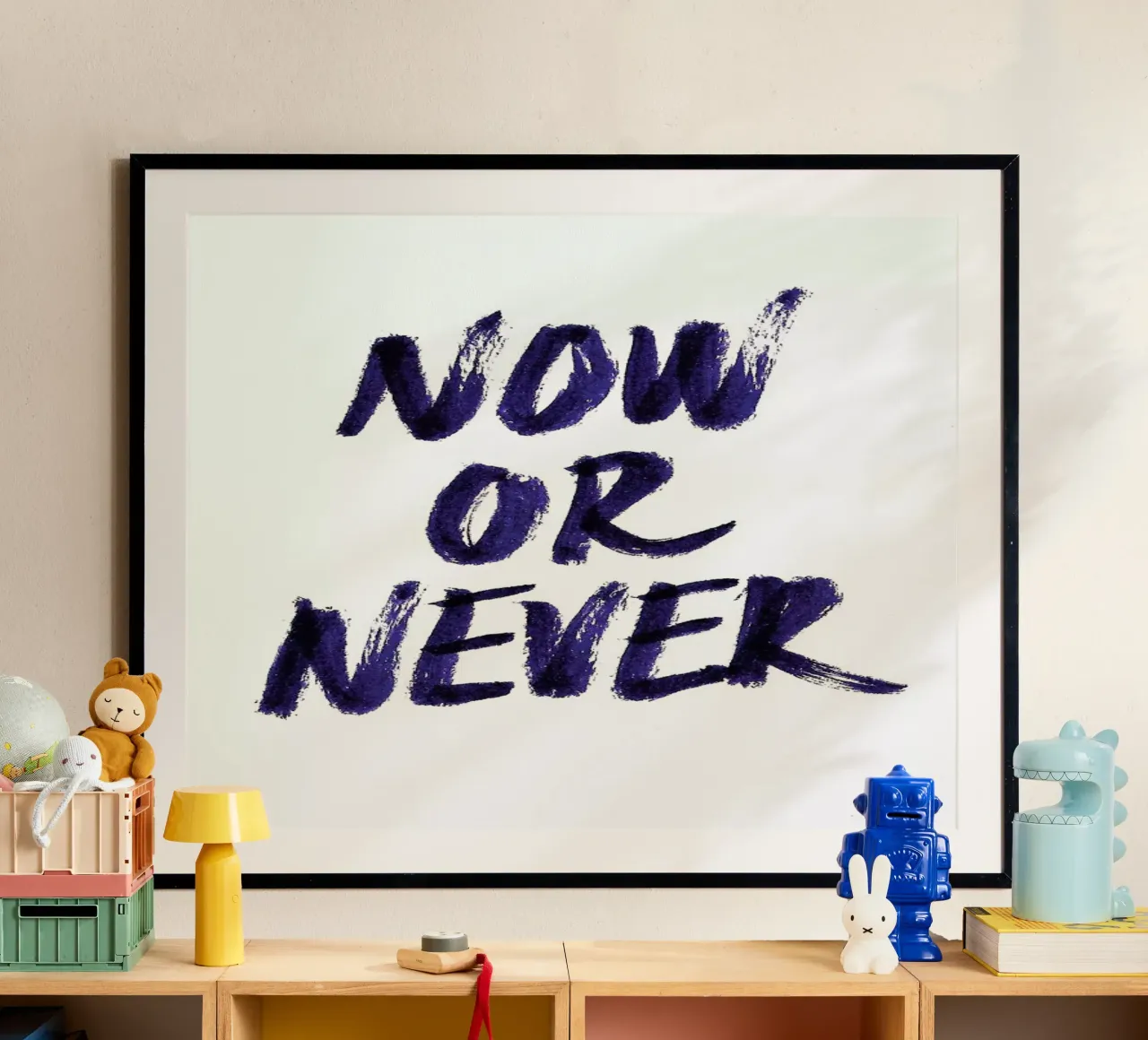 Now or Never poster con telaio in plastica da Róbert Farkas