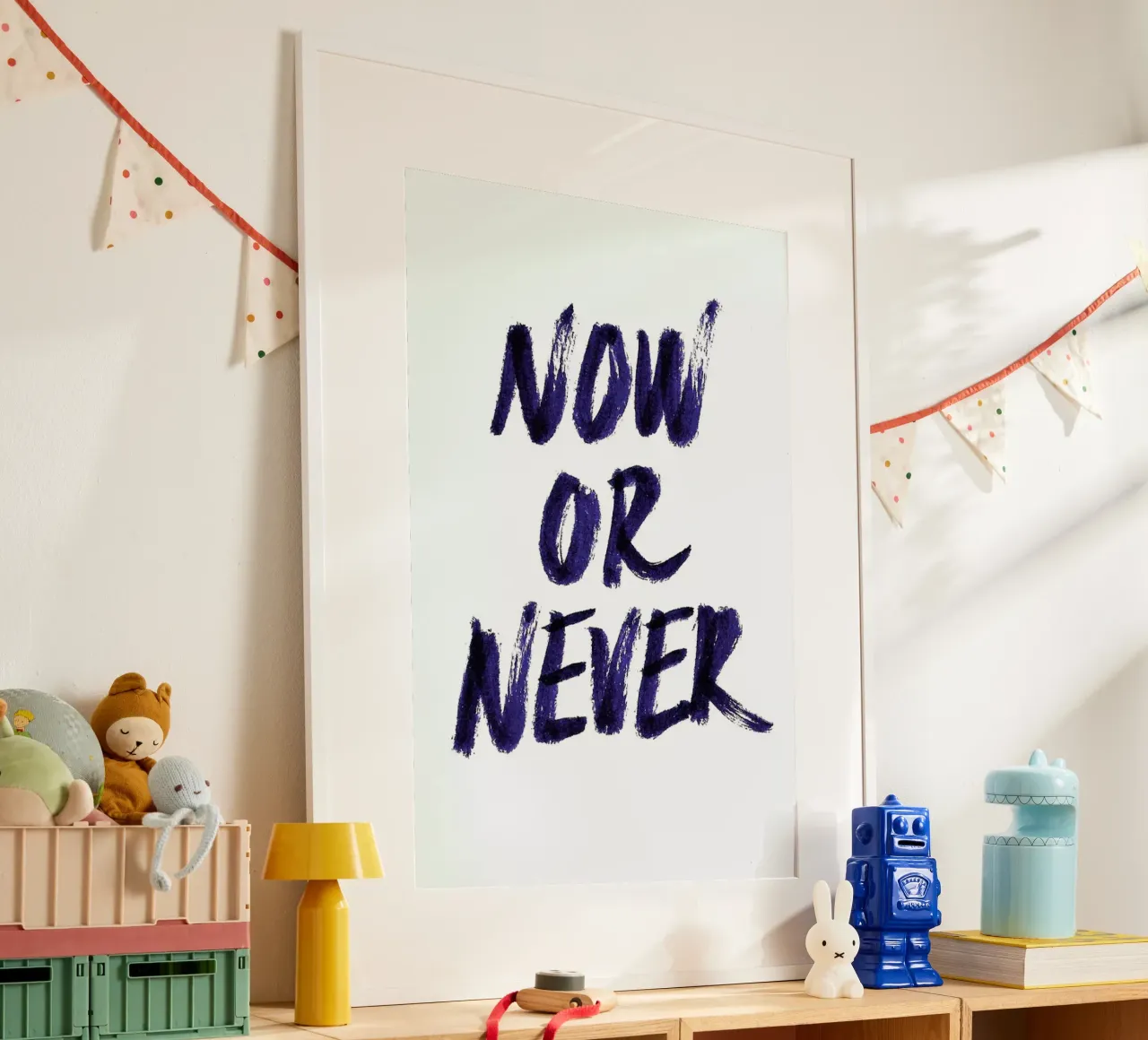 Now or Never poster con telaio in plastica da Róbert Farkas