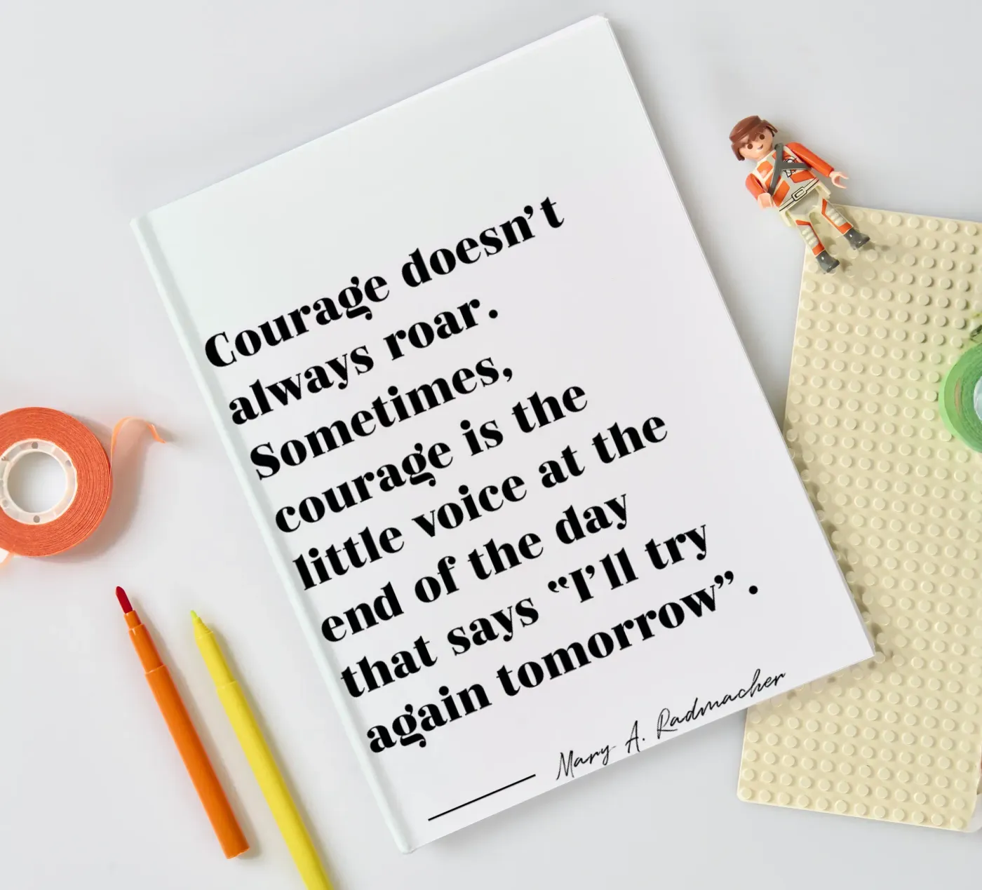 Courage notebook by typed