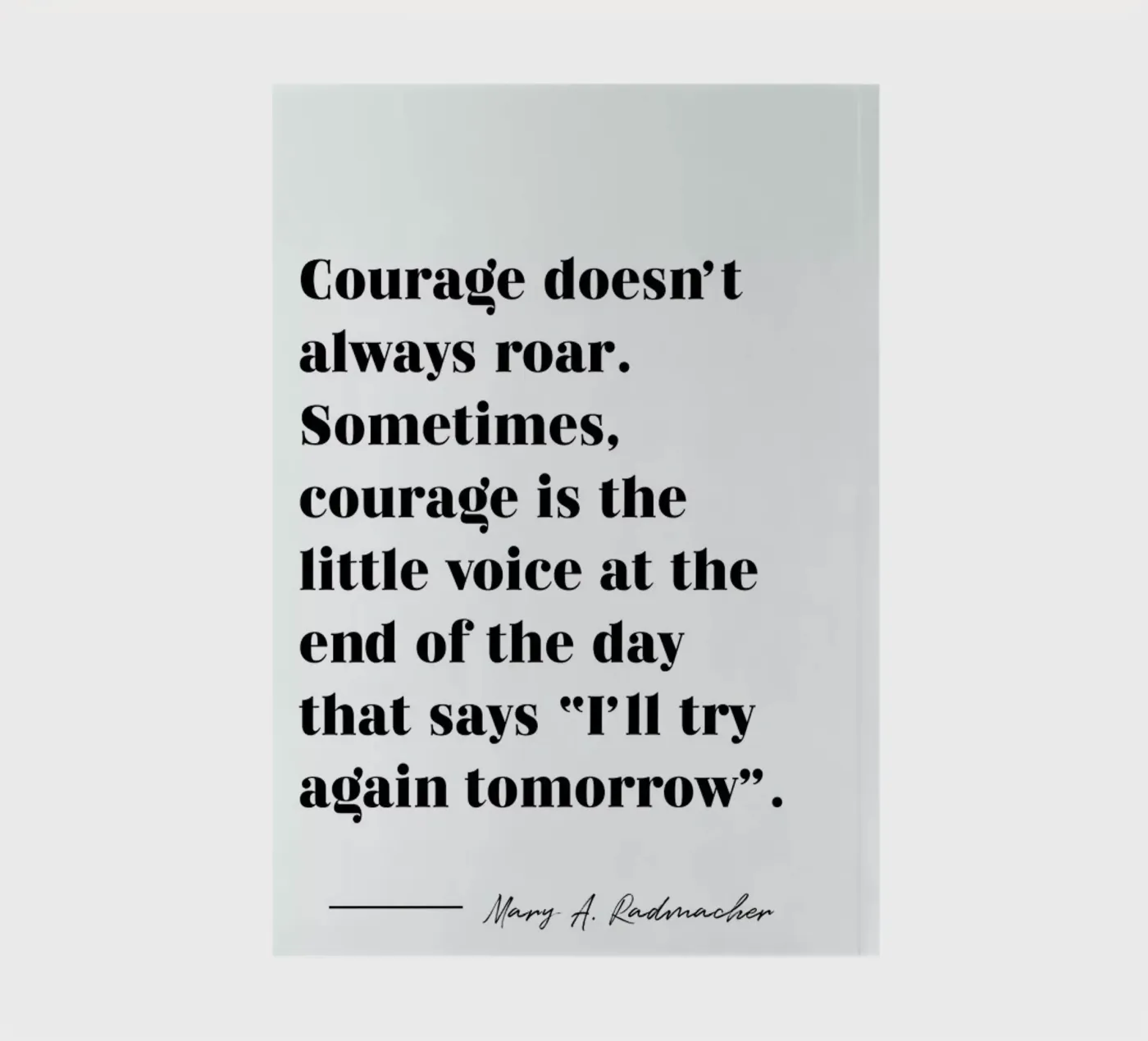 Courage notebook by typed