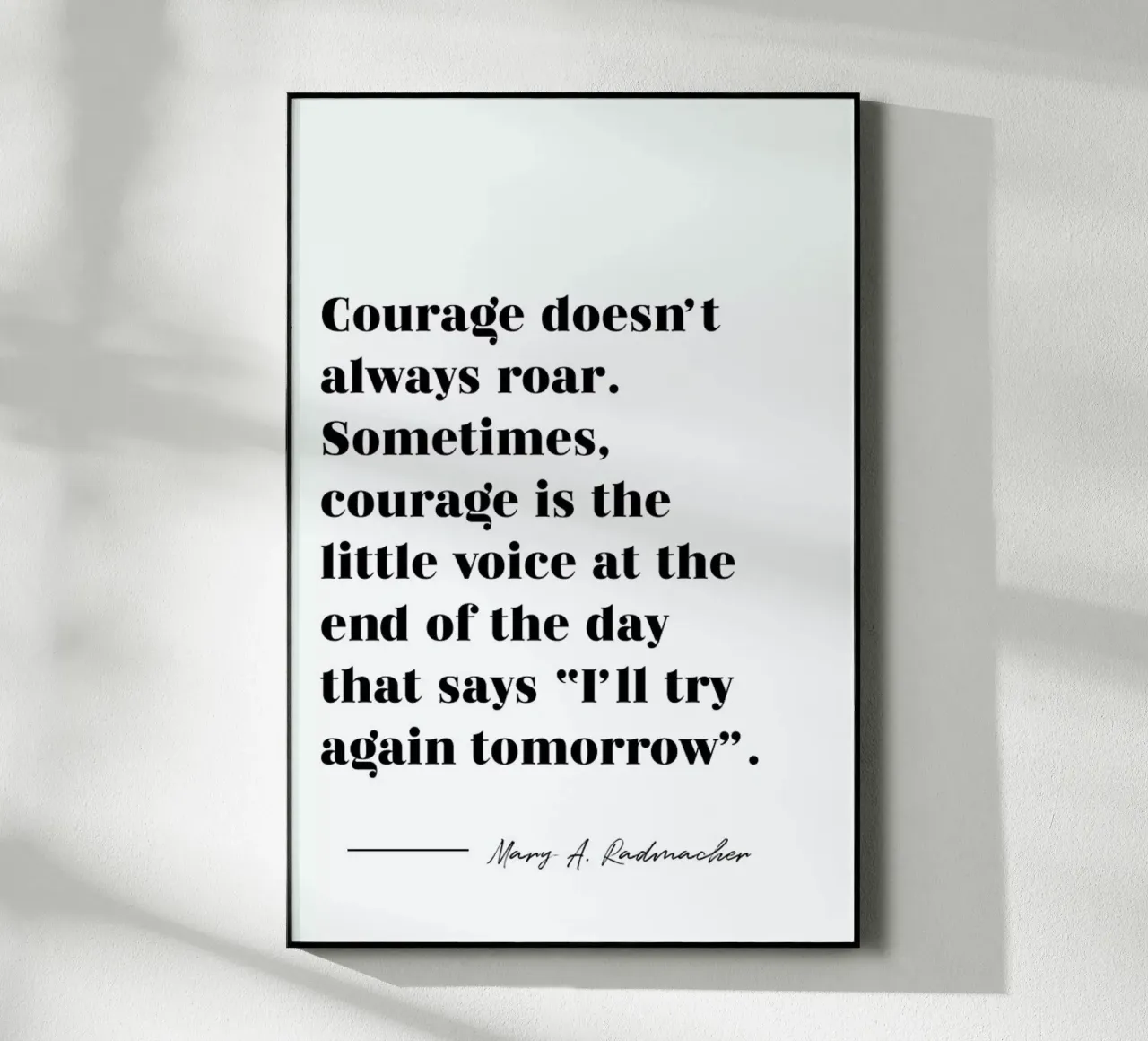 Courage plexiglass da typed