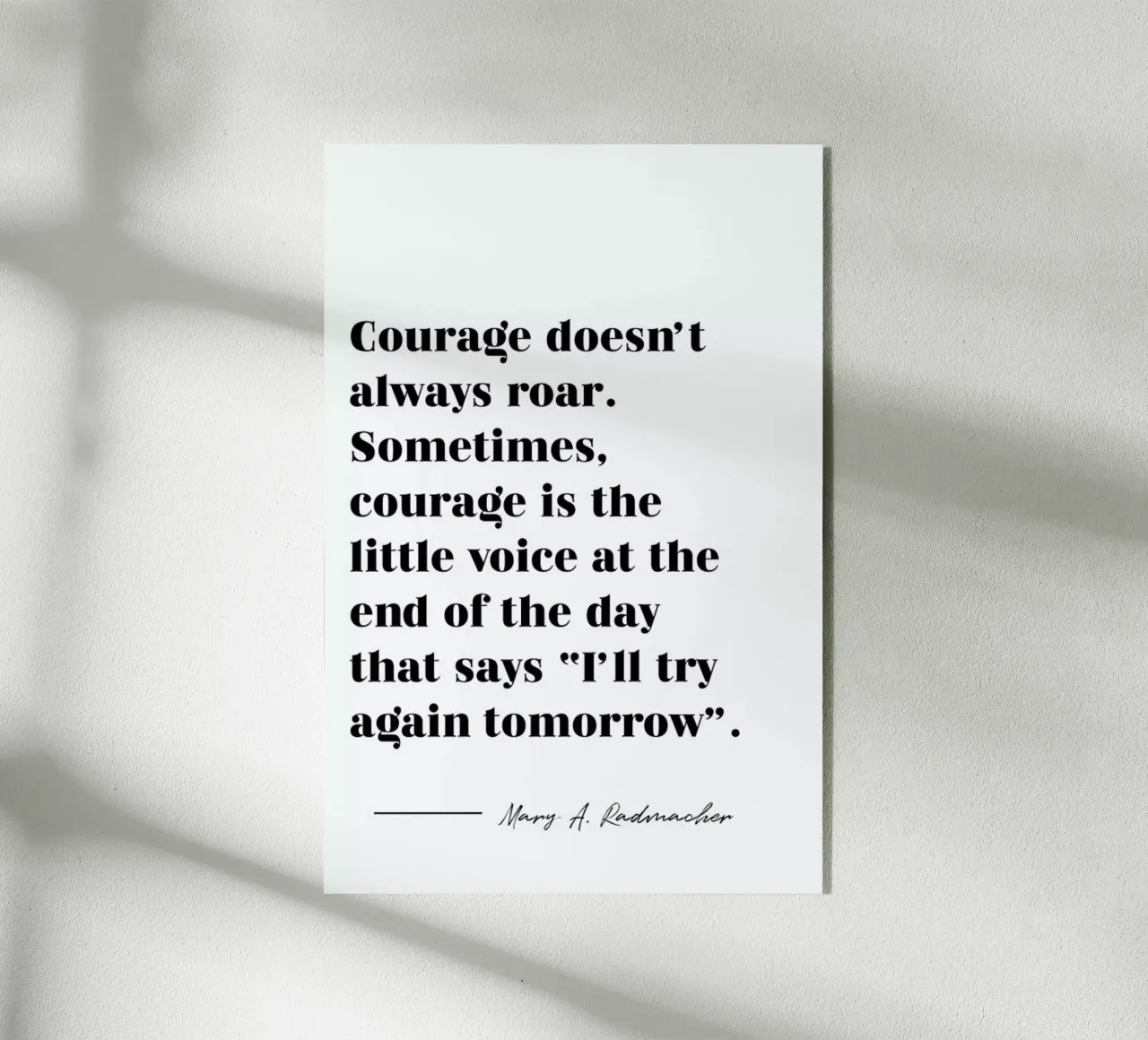 Courage plexiglass da typed