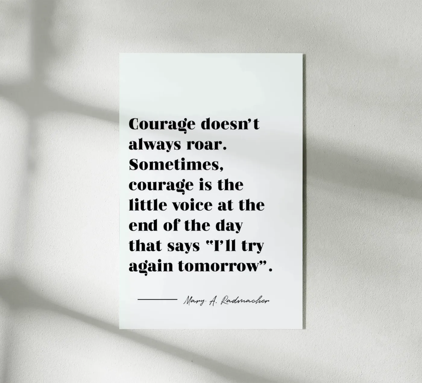 Courage plexiglass da typed