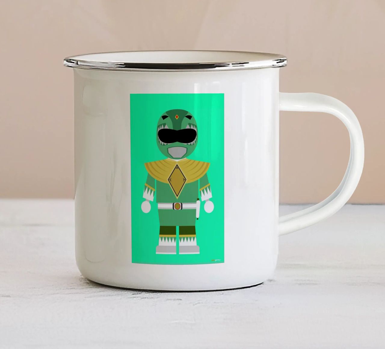Power Ranger Toy Green tazza in smalto da Rafa Gomes