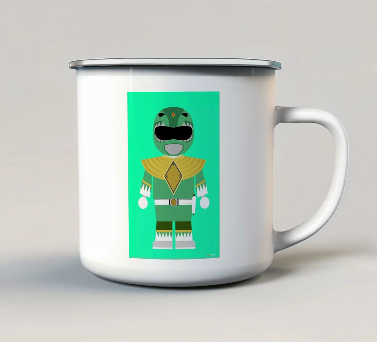 Power Ranger Toy Green tazza in smalto da Rafa Gomes