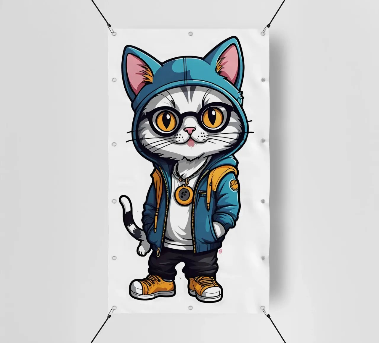Gatto fresco, motivo 1 telo in pvc da ZAMART - PopArt