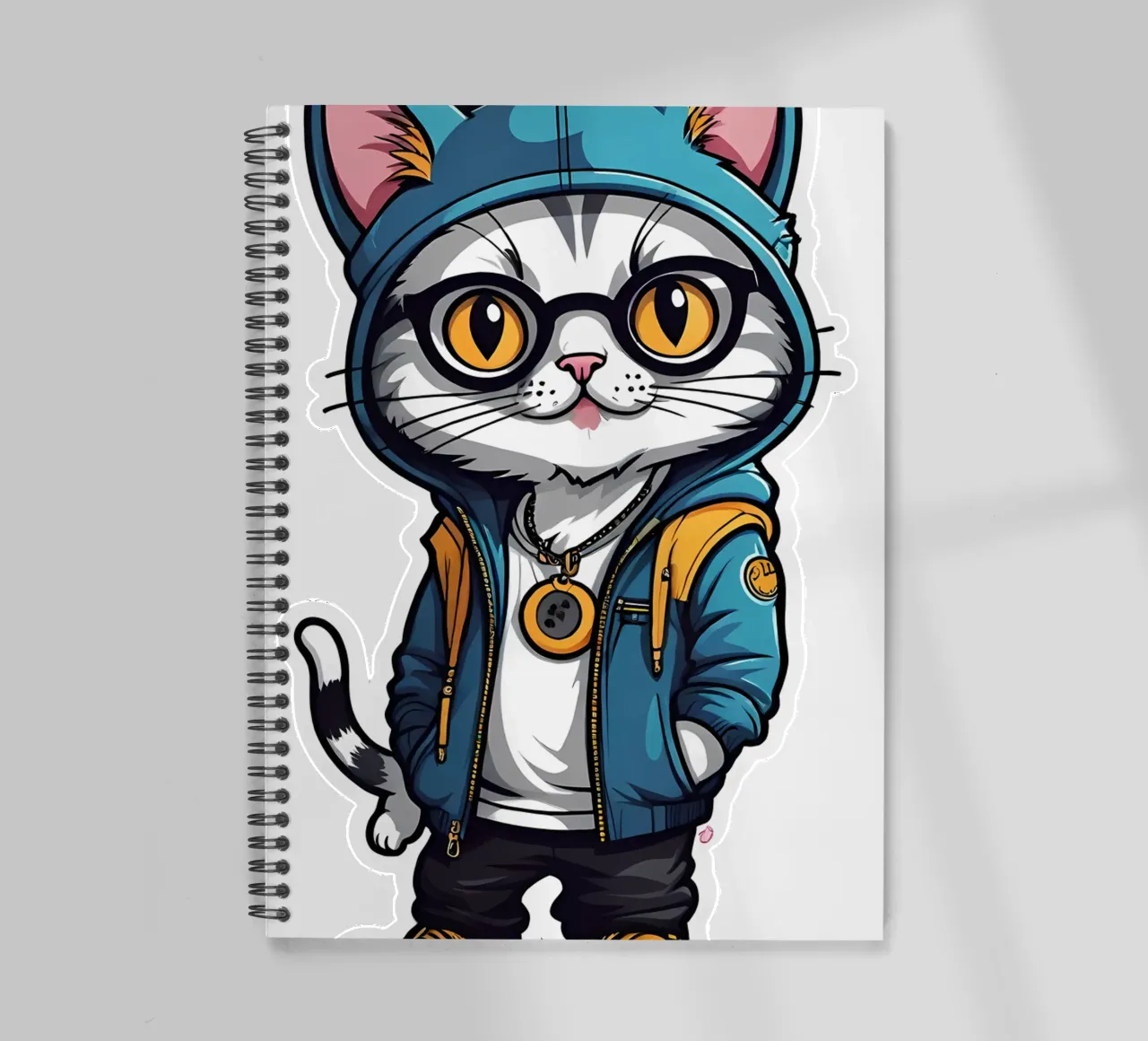 Cool cat, motif 1 spiral notebook by ZAMART - PopArt