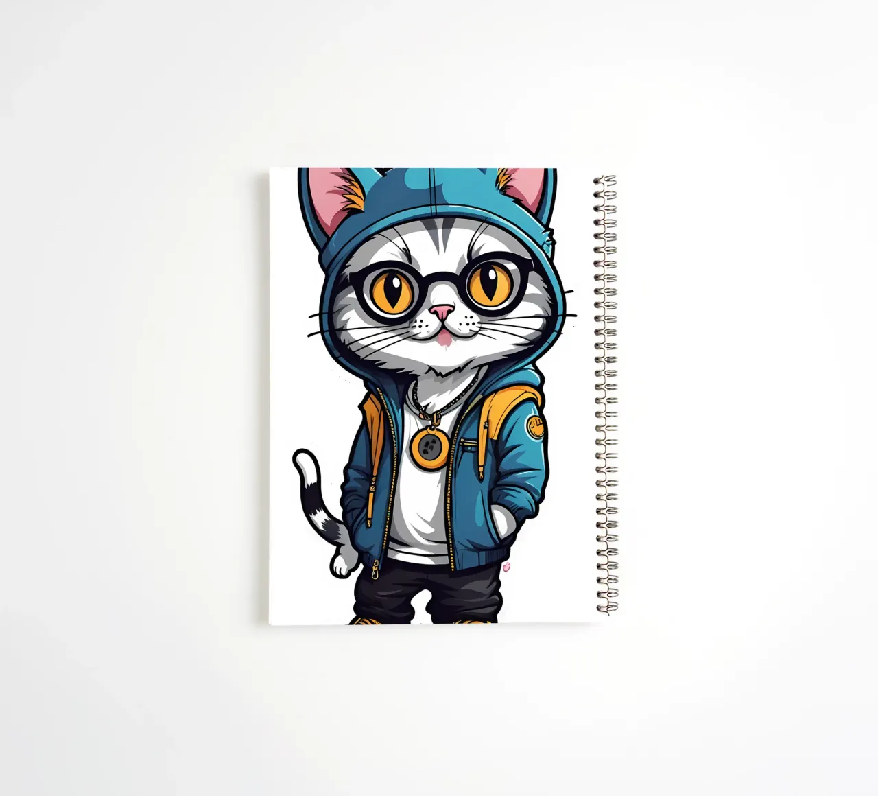 Cool cat, motif 1 spiral notebook by ZAMART - PopArt