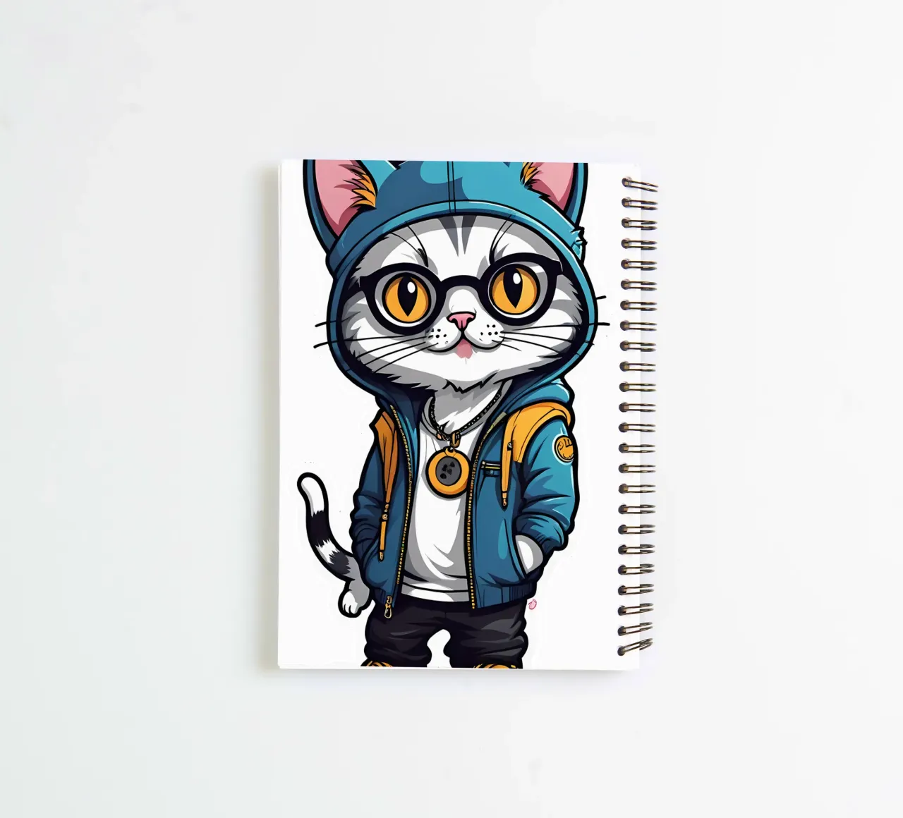Cool cat, motif 1 spiral notebook by ZAMART - PopArt
