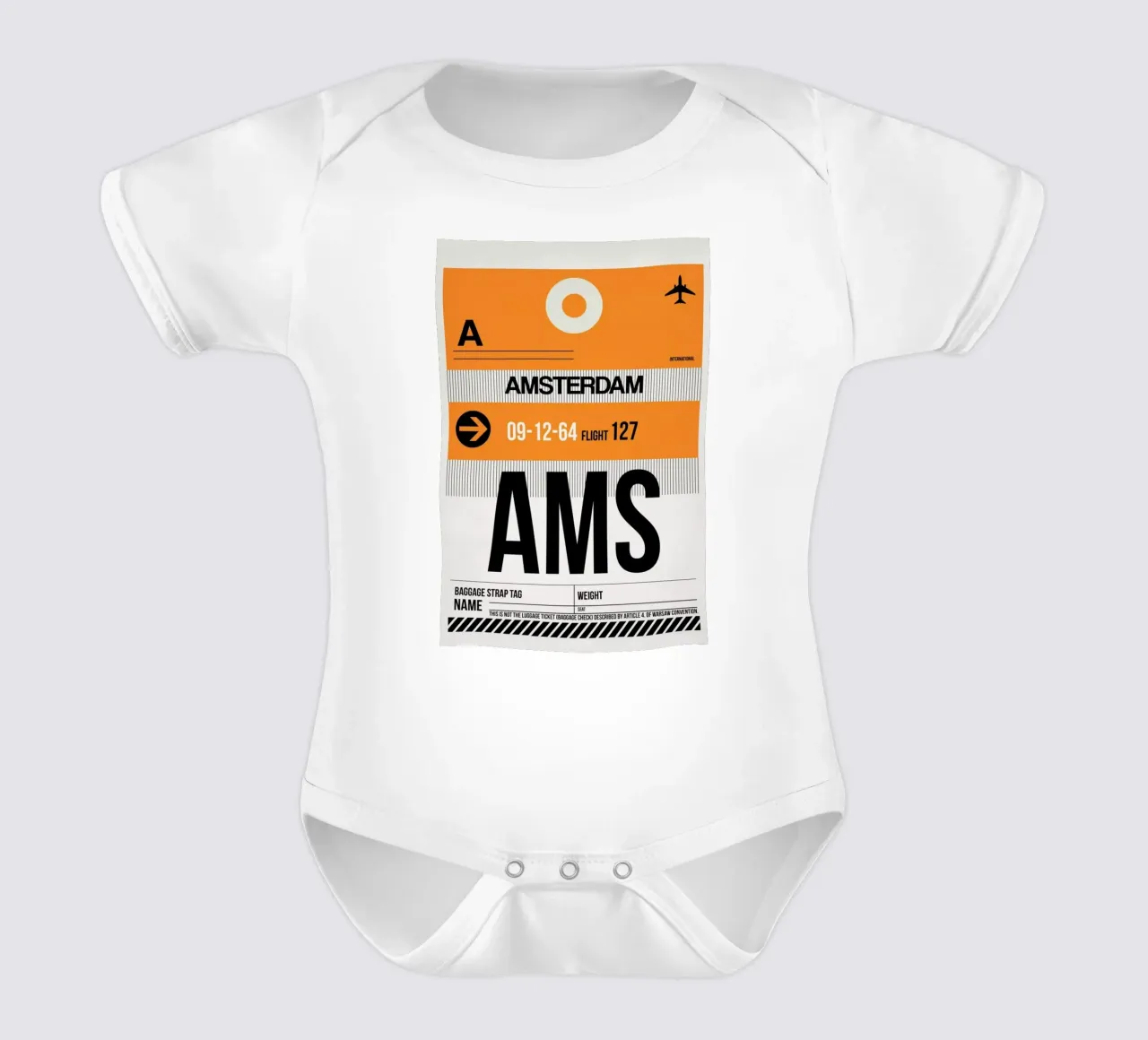 AMS-Amsterdam short-sleeve baby romper by Naxart