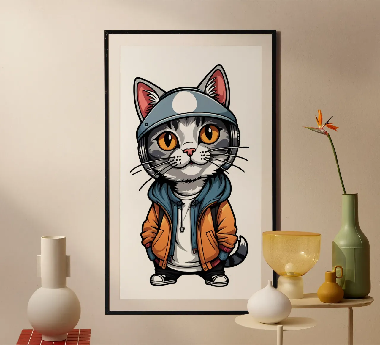 Coole Katze, Motiv 3 Hahnemühle von ZAMART - PopArt