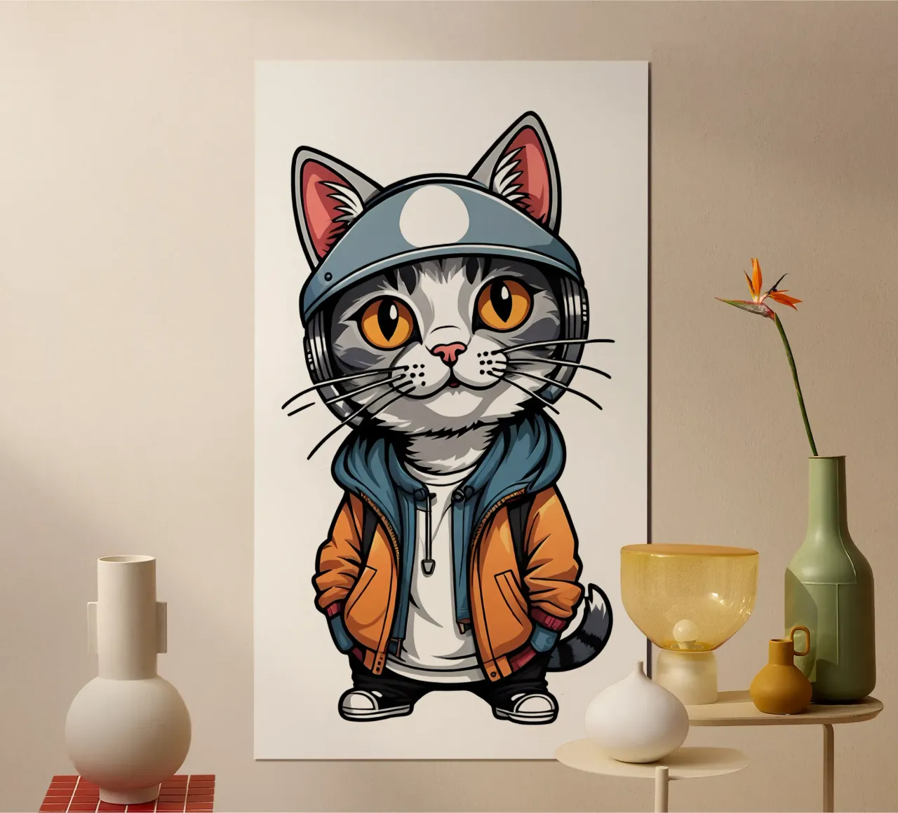 Coole Katze, Motiv 3 Hahnemühle von ZAMART - PopArt